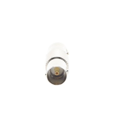 [RFB-1734] Adaptador Tipo Barril para 75 Ohm, de Conector BNC Hembra a BNC Hembra, Níquel/ Oro/ Teflón.