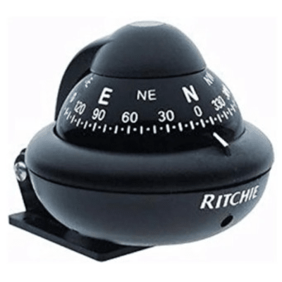 [X-10B-M] Brújula Magnética RitchieSport Compass color negro / 2 Pulgadas (51 mm) Dial Directo / Alta Visibilidad / Iluminación Nocturna Verde Interna / Montaje Reversible 300 Grados / Compensadores Internos / Construcción Composite Alta
