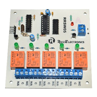 [RRSW05] Tarjeta decodificadora para radio switch 5 zonas con DTMF.