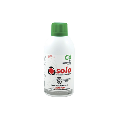[SOLO-C6] Lata De Gas De Monóxido De Carbono (CO) Genuino Para Prueba De Detectores De CO, Uso Manual o En Dispensadores SOLO-330/SOLO-332, Listado UL