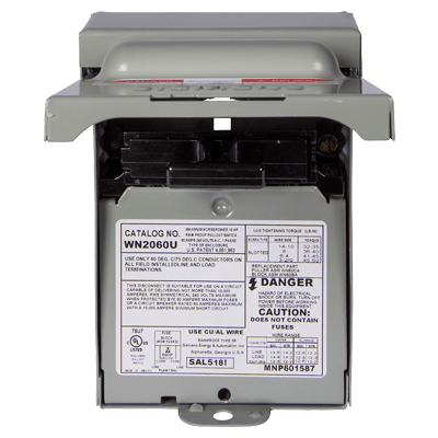 [WN2060U]  Interruptor de seguridad 2x60Amp. Nema 3R, Sin Portafusible