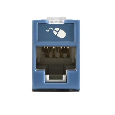 [U6-H06NS] Jack UltraMAX Cat6, UTP, Montaje Híbrido en Placa de Pared (Plano y Angulado), Color Azul, Punch Down