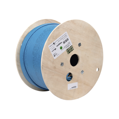 [9A6R4-A5] Bobina de Cable Blindado F/UTP de 4 Pares, Z-MAX, Cat6A, Soporte de Aplicaciones 10GBase-T, CMR (Riser), Color Azul, 305 Metros (1000 Pies)