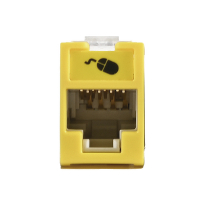 [U5-H05NS] Jack Ultramax Cat5e, UTP, Montaje Híbrido en Placa de Pared (Plano y Angulado), Color Amarillo, Punch Down