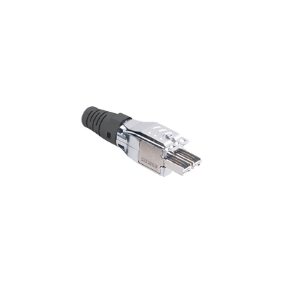 [T7P4B011] Plug TERA de 4 Pares, Compatible con Cable Sólido de 0.64 - 0.55 mm (0.025 - 0.022 Pulgadas) (22 - 23 AWG) S/FTP y F/FTP, Color Negro