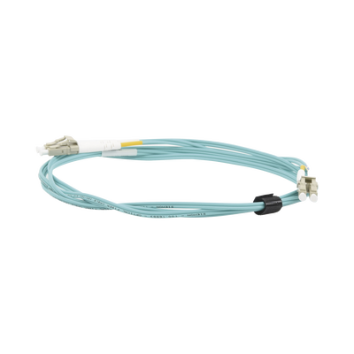 [FJ2-LCLC5L-02AQ] Jumper de Fibra Óptica Multimodo 50/125 XGLO OM3, LC-LC Duplex, OFNR, Color Aqua, 2 Metros (6.56 Pies)