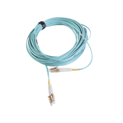 [FJ2-LCLC5L-15AQ] Jumper de Fibra Óptica Multimodo 50/125 XGLO OM3, LC-LC Duplex, OFNR, Color Aqua, 15 Metros (49.21 Pies)