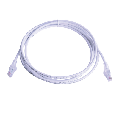 [MC6-10-02B] Patch Cord MC6 Modular Cat6 UTP, CM/LS0H, 3.05 Metros (10 Pies), Color Blanco, Versión Bulk (Sin Empaque Individual)