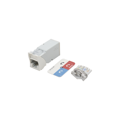 [Z6A-02B] Jack Z-Max Cat6A, UTP, Montaje Híbrido en Placa de Pared (Plano y Angulado), Color Blanco, Versión Bulk (Sin Empaque Individual)