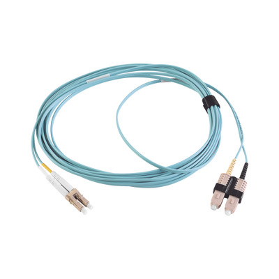 [FJ2-LCSC5L-05AQ] Jumper de Fibra Óptica Multimodo 50/125 XGLO OM3, LC-SC Duplex, OFNR, Color Aqua, 5 Metros (16.40 Pies)