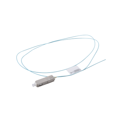 [FP1B-SC5L-01AQ] Pigtail de Fibra Óptica SC Simplex, Multimodo OM3 XGLO 50/125, OFNR, Color Aqua, 1 Metro (3.28 Pies)