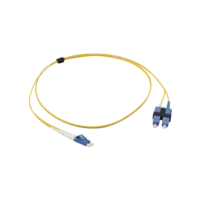 [FJ2-LCUSCUL-01] Jumper de Fibra Óptica Monomodo (OS2), XGLO, Riser, LC/UPC-SC/UPC Duplex, OFNR, Color Amarillo, 1 Metro (3.28 Pies)