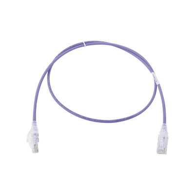 [MC6-03-0828B] Patch Cord MC6 Modular Cat6 UTP, CM/LS0H, 0.91 Metros (3 Pies), Color Violeta, Diámetro Reducido (28AWG), Versión Bulk (Sin Empaque Individual)