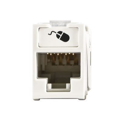 [U5-H02NS] Jack Ultramax Cat5e, UTP, Montaje Híbrido en Placa de Pared (Plano y Angulado), Color Blanco, Punch Down