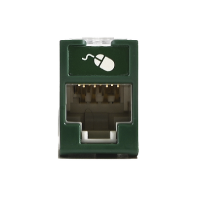[U6A-H07NS] Jack Ultramax Cat6A, UTP, Montaje Híbrido en Placa de Pared (Plano y Angulado), Color Verde, Punch Down