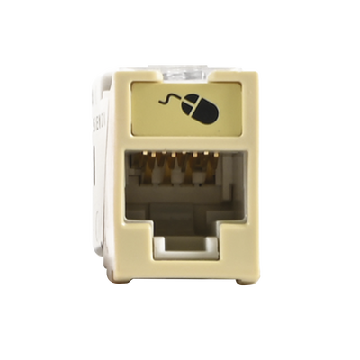 [U6A-H20NS] Jack Ultramax Cat6A, UTP, Montaje Híbrido en Placa de Pared (Plano y Angulado), Color Marfil, Punch Down