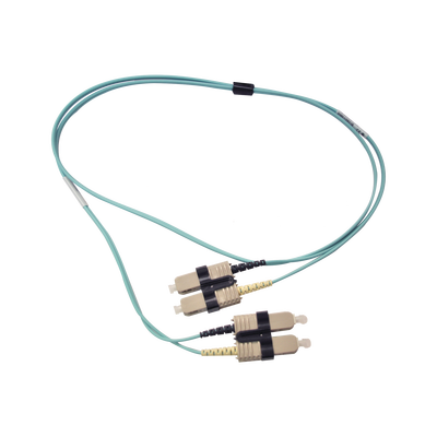 [FJ2-SCSC5L-01AQ] Jumper de Fibra Óptica Multimodo 50/125 OM3 XGLO, SC-SC Duplex, OFNR, Color Aqua, 1 Metro (3.28 Pies)