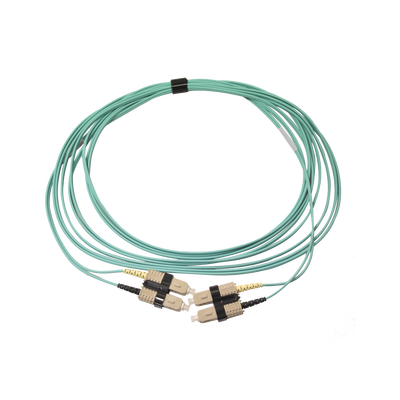 [FJ2-SCSC5L-05AQ] Jumper de Fibra Óptica Multimodo 50/125 OM3 XGLO, SC-SC Duplex, OFNR, Color Aqua, 5 Metros (16.40 Pies)