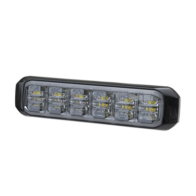 [SP18RWB] Luz Auxiliar de 18 LED, SAE, Tricolor, Bisel Negro, Rojo/Blanco/Azul, Lente Transparente