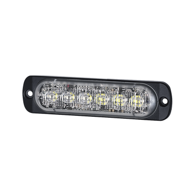 [SP12AW] Luz Auxiliar de 12 LED, Ambar/Claro, SAE, Bisel Negro, Lente Transparente