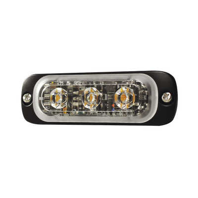 [SP3R] Luz Auxiliar de 3 LED, Roja, SAE, 12-24 Vcd, Lente transparente