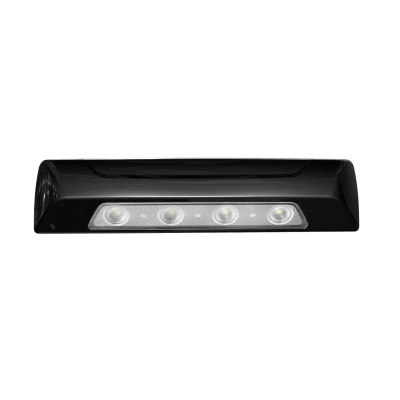 [SPW12-B] Luz de Escena, 4 led, Bisel Blanco, 12–24vcd, Led Blanco y Lente Transparente