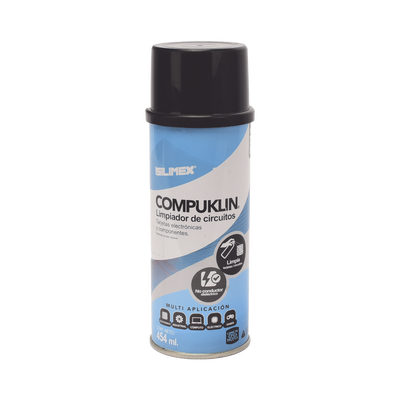 [COMPUKLIN] Limpiador desengrasante en aerosol dielectrico, para tarjetas electrónicas y circuitos, bote 454 ml
