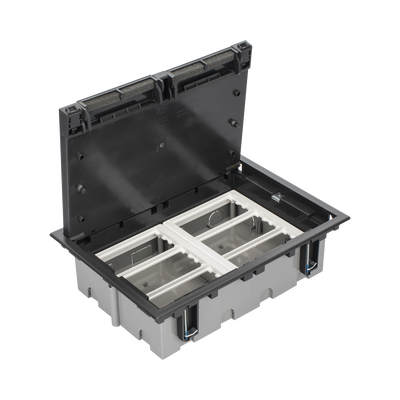 [SM-CPF-6] Caja Para Instalación en Piso Falso para Voz, Datos o Contactos Eléctricos / Capacidad para 6 Módulos / Espacio Embellecedor en la Tapa / Profundidad Ajustable de 90 a 120 mm (3.54 a 4.72 pulgadas) / Los Módulos se Adquieren Aparte / (SF610/14CY)