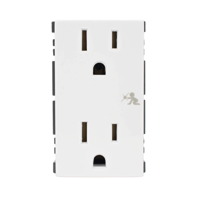 [SM-2TC-B] Módulo Dúplex de Contactos Eléctricos 10A 127V Color Blanco / Compatible con Cajas para Pavimento SM-CPAV-2 y SM-CPAV-4 / Requiere Adaptador SM-ADAP-FP para Fijación / Modelo 25424-30