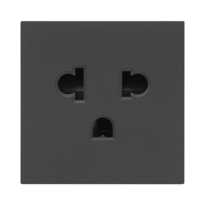 [SM-TCEA-G] Módulo para Tomacorriente Euroamericano / Color Grafito / 45x45 mm (1.77 x 1.77 Pulgadas) / Compatible con Torres y Cajas para Escritorio de la Marca Simon