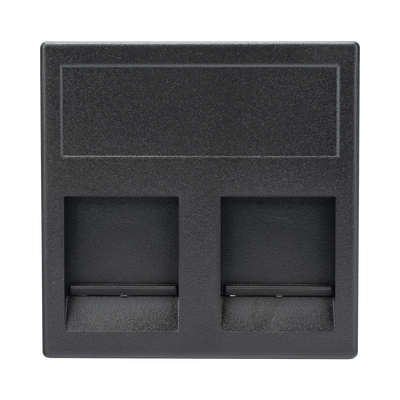 [SM-2-KEY-G] Módulo Color Grafito con 2 Espacios para Jack Keystone con Guardapolvo para las Cajas de Escritorio Ofiblock y Teleblock / (KB76/14)