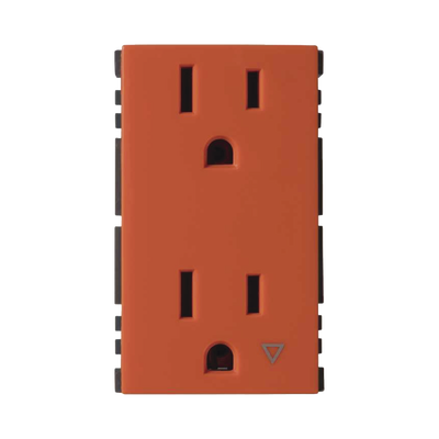 [SM-2TC-N] Toma de Corriente Dúplex / Tierra Aislada / 10A 127V / Embornamiento a Tornillo / Color Naranja / Simon 25 Plus