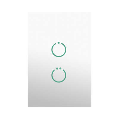 [MHS512] (ZWAVE) Interruptor On/Off panel táctil touch inalámbrico Zwave Plus 2 botones. Compatible con Hubitat HC8, Álula  M2M, otro 