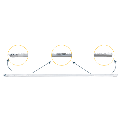 [RIELRETRACURTAIN] Riel Ajustable Cortinas Motorizadas / 2.3-4 m Ajustable / 20 Kg Capacidad / Movelite WF + Elatio Compatible / Instalación Techo / DIY / Smart Home