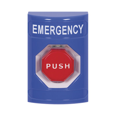 [SS2405EM-EN] Botón de Emergencia, Texto en Español, Policarbonato Súper Resistente, Momentaneo