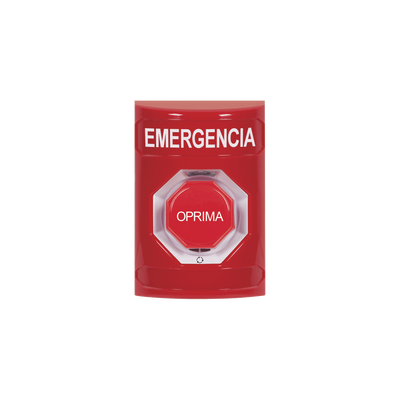 [SS2009EM-ES] Botón de Emergencia, Texto en Español, Color Rojo, Acción Mantenida, Girar para Restablecer y LED Multicolor