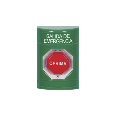 [SS2109EX-ES] Botón de Salida de Emergencia , Texto en Español,  Acción Mantenida, Girar para Restablecer, LED de iluminación