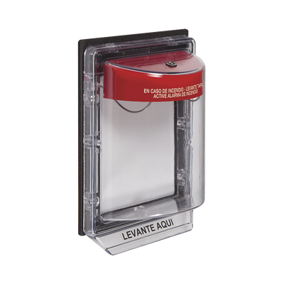 [STI-1150-ES] Cubierta Protectora Serie Stopper II® De Policarbonato, Con Alarma, Montaje en Superficie, Interior/Exterior, Etiqueta en Español