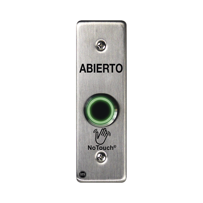 [NT-SS002-ES] Interruptor IR NoTouch® de Acero Inoxidable, Montaje Delgado, Caja Posterior, ABIERTO   