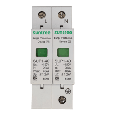 [SUP1H40/220VAC/2P] Supresor de Picos Transitorios de Voltaje, Diseñado Para Sistemas Fotovoltaicos, Uso en Corriente Alterna 220 Vca ,2 Polos.