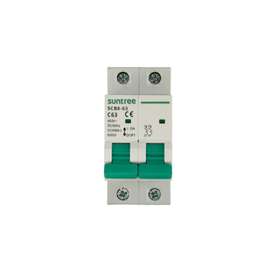 [SCB8-63C50/2P] Protección Térmica/ Interruptor 2P, 50 A,  Corriente Alterna 400Vca para Aplicación Fotovoltaica Montaje Riel DIN