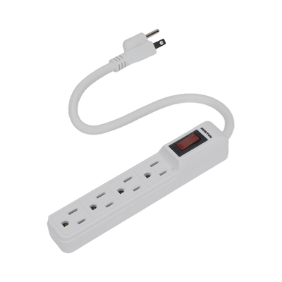 [SYS-136200] Multicontacto con cable 30 cm. 4 tomas 127 Vca línea, tierra, neutro 15 A max.