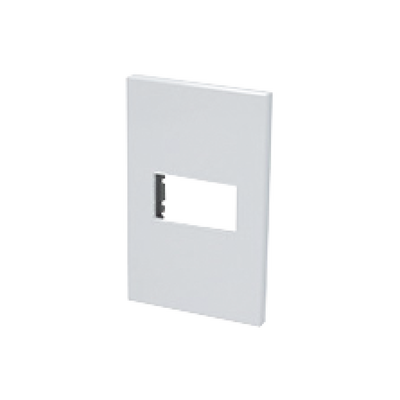 [SYS-P600B] Placa de policarbonato con base de acero para 1 módulo 1/3 color blanco.