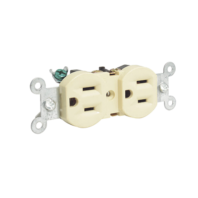 [SYS-136400] Contacto dúplex tapa marfil base negra 15A 127 Vca