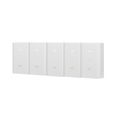 [POE-24-24W-5P] 5 Unidades del Adaptador PoE Ubiquiti de 24 VDC, 1.0 A con puerto Gigabit, color blanco