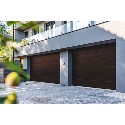 [GARAGE87B] Puerta de Garage D / Alta calidad / 8x7 pies / 1 3/4" Aislante Termico / Estilo Americana / Imitacion Madera / BLACK WALNUT .