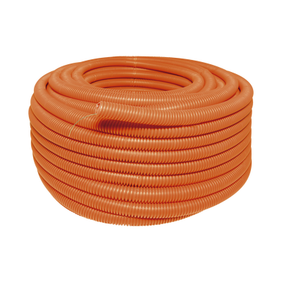 [SYS-136855] Manguera Poliducto Corrugado Flexible Naranja Reforzado de 1" x 50 m Para Instalaciones Eléctricas /Polietileno Alta Densidad HDPE/ Sin guía /Resistente a Intemperie.
