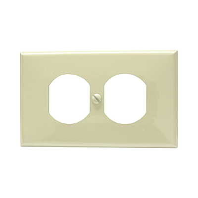 [SYS-136600] Placa de plástico para contacto dúplex color marfil.