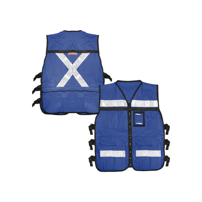 [SYS-USC-H43] Chaleco Reflejante con 6 Bolsas Externas / 6 Broches ajustables / Talla Extra Grande.