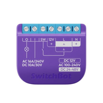 [SWITCHBOTRELSW1] Switch Relevador Inteligente conectividad inalambrica Wifi y BLE / Salida Contacto Seco / Compatible con asistentes de voz / Dimensiones 42x36x16 mm
